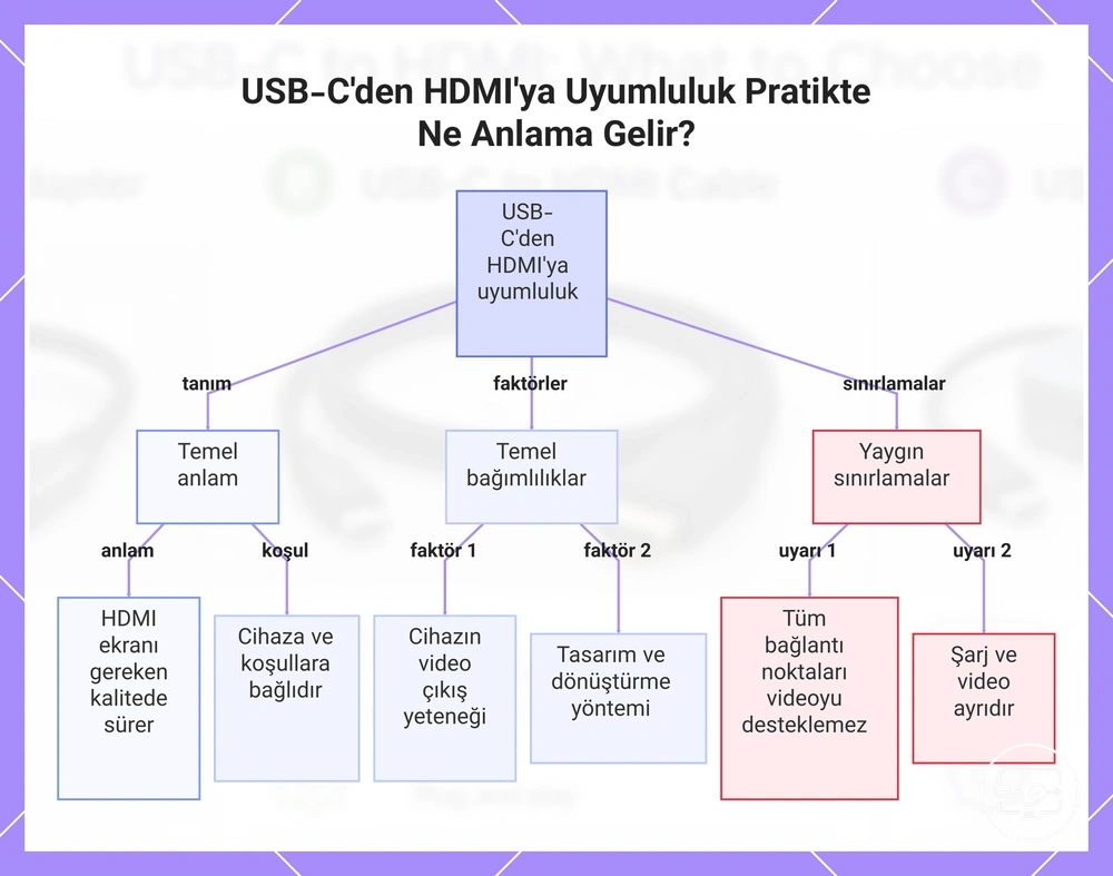 USB-C'den HDMI'ya Uyumluluk Pratikte Ne Anlama Gelir?